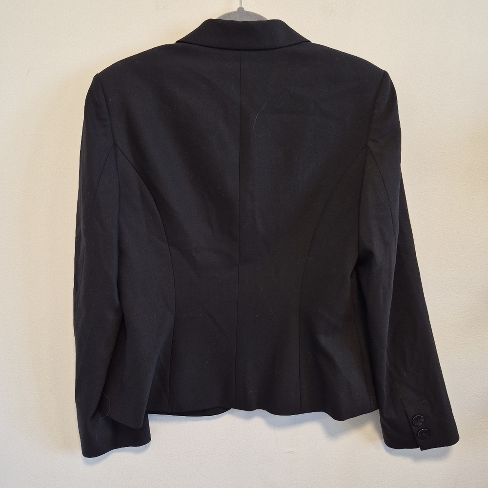 Vtg Talbots Wool Blazer Black Three Button Jacket Y2K Made In Japan Size 10 - Picture 6 of 12
